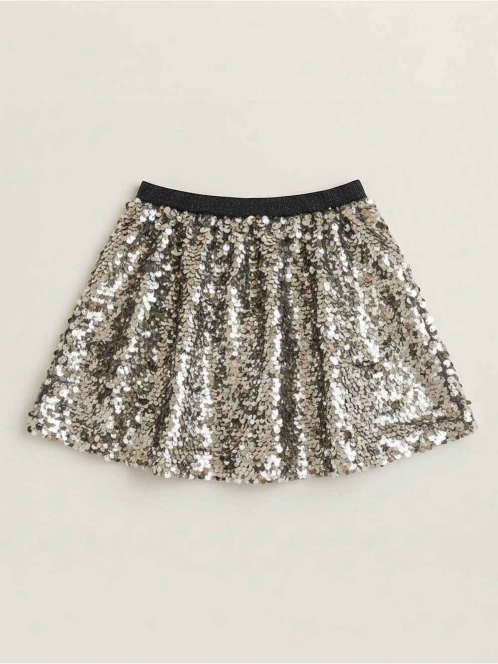 Zara Girls Silver Sequin Skirt Size 6 Party Holiday Sparkle